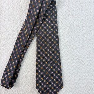 Private Stock Grey Multicolor Patterned Men's Silk Neck Tie
